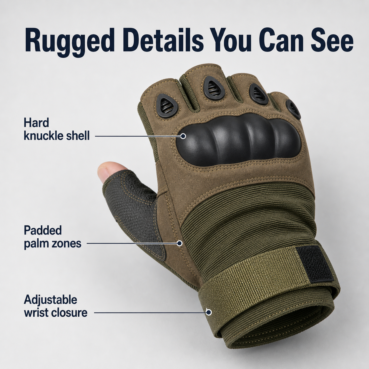 Motorcycle Riding Protective Tactical Half-Finger Gloves