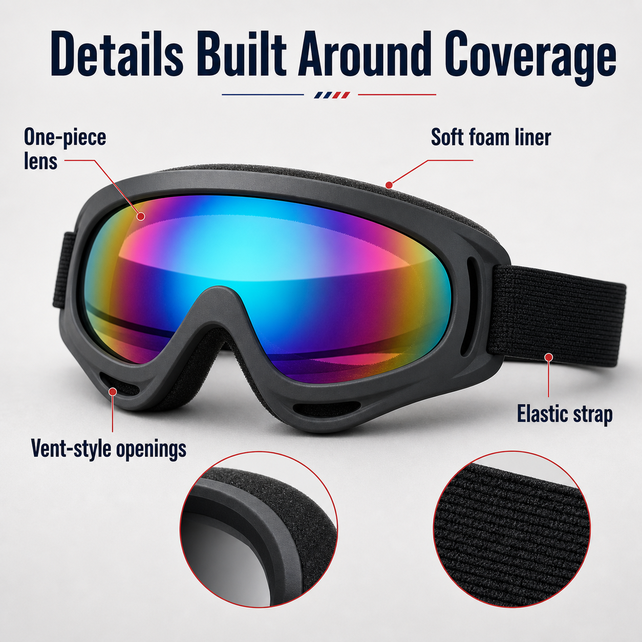 X400 Windproof and Dustproof Motorcycle & Sports Goggles