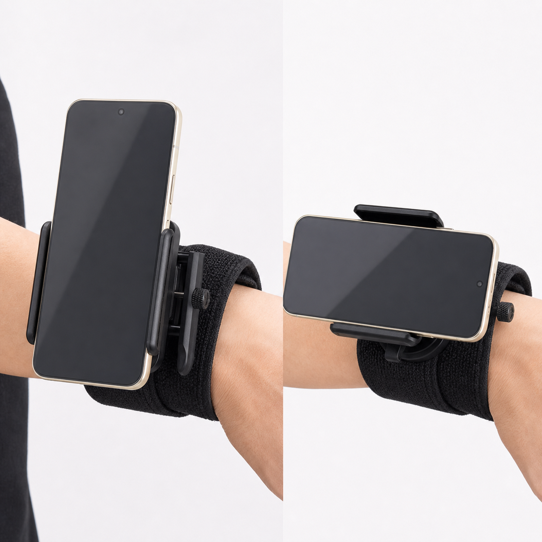 360-Degree Rotating Wrist & Arm Phone Holder with Locking Side Clamps