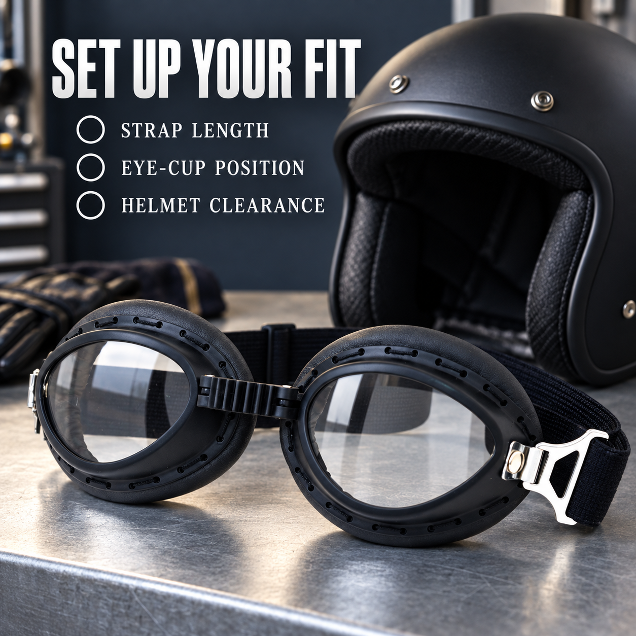 Adjusting T07 goggles on helmet