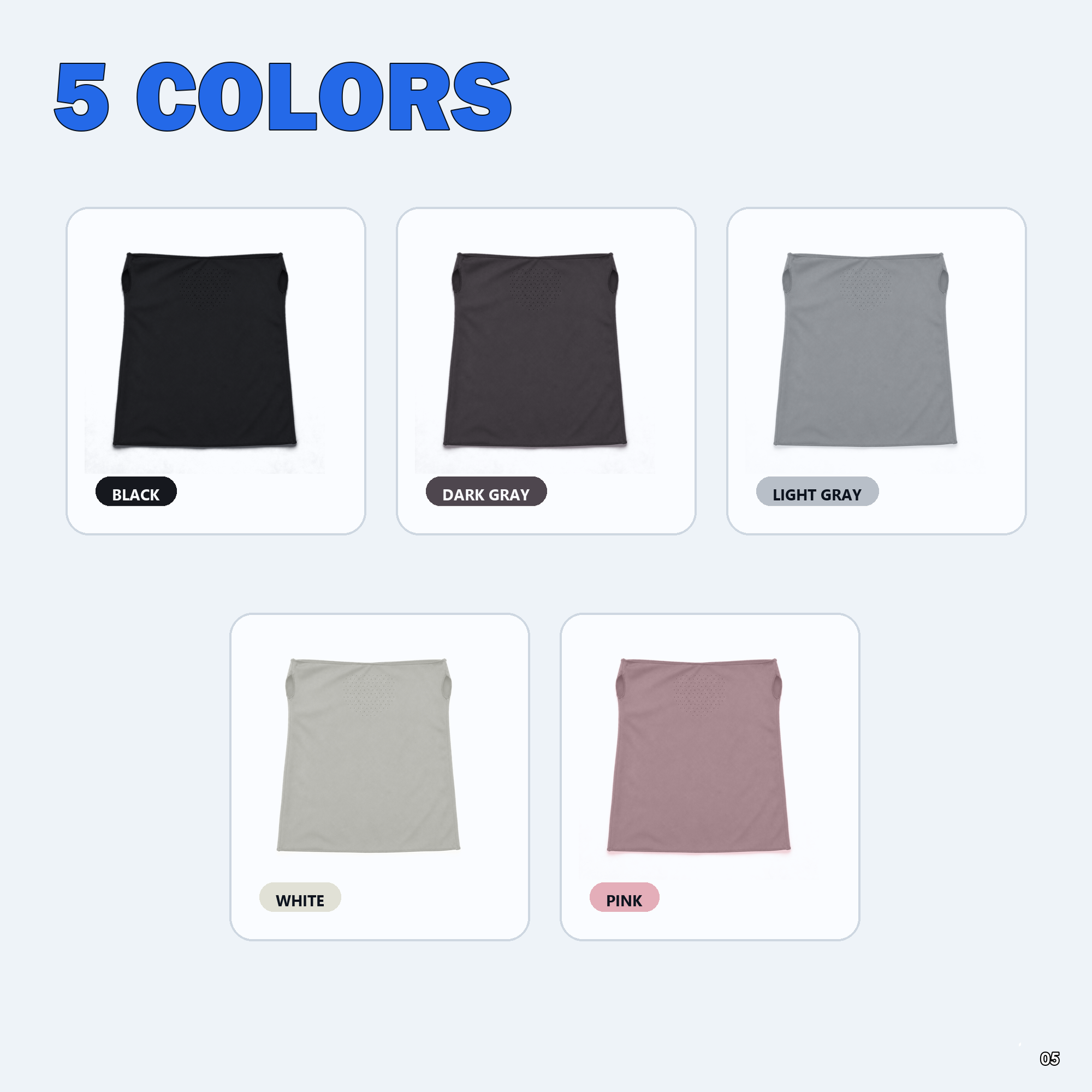 Motorcycle face cover shown in black, dark gray, light gray, white, and pink