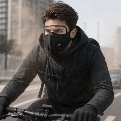 Protective Riding Face Mask With Removable Eye Shield