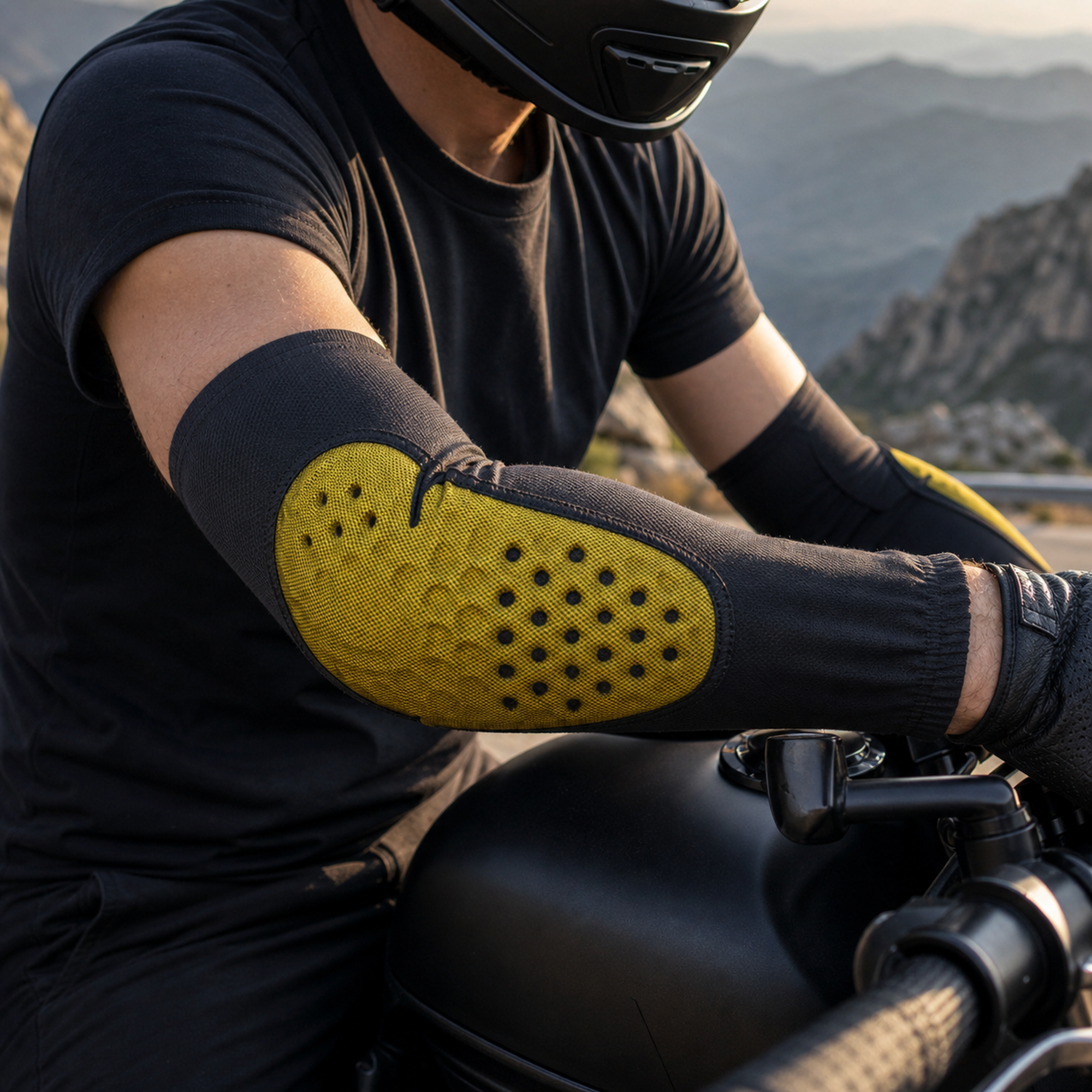 Summer Ice Silk Cooling Motorcycle Elbow Guards - Breathable Mesh Arm Protection Sleeves for Hot Weather