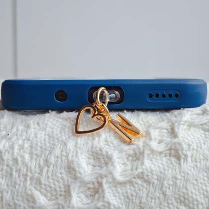 ⏰$9.99 ONLY ONE DAY🔥A-Z Letter Pendant Stylish Heart-Shaped Charging Port Dust Cover