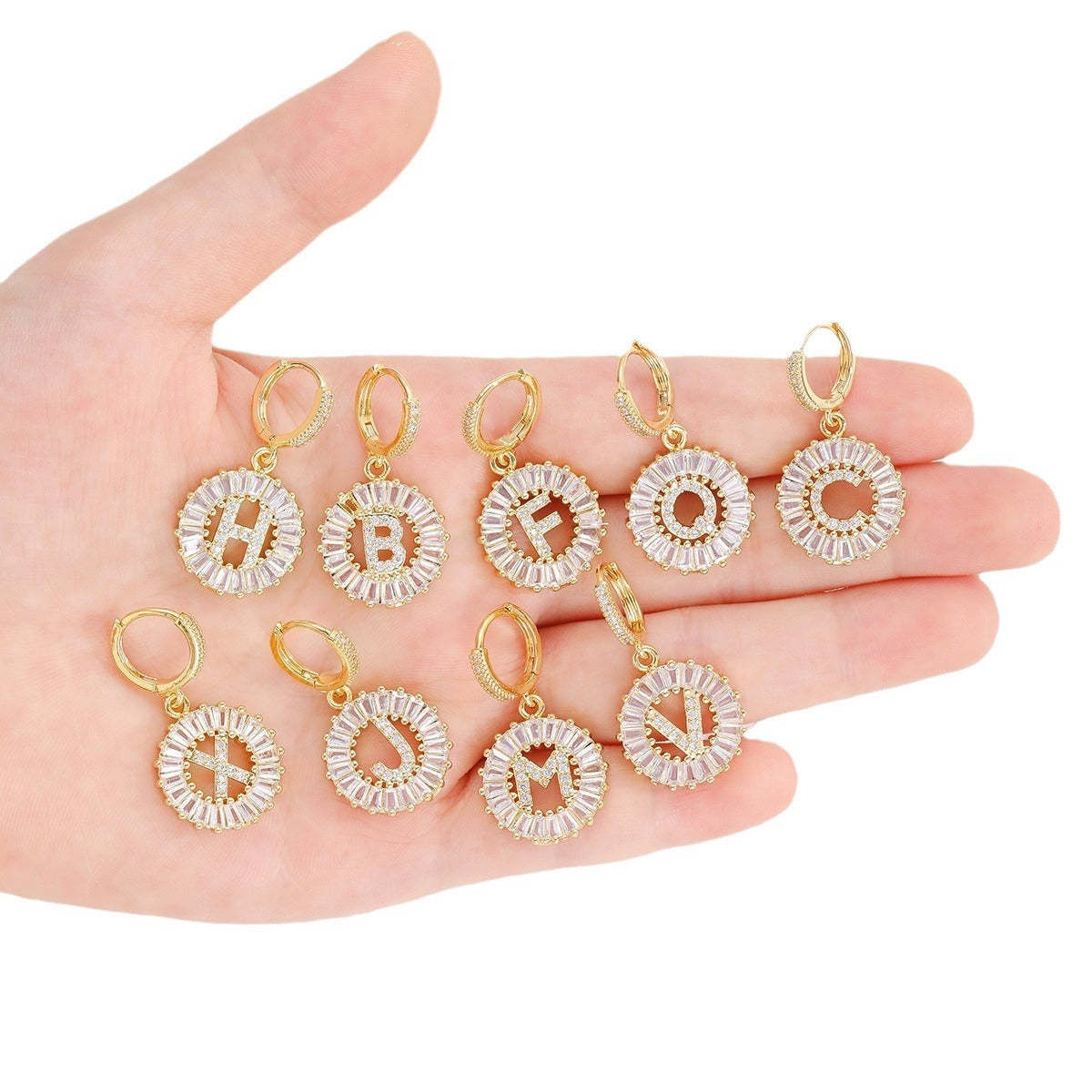 【LAST DAY 49% OFF】Initial Letter Pendant Earrings