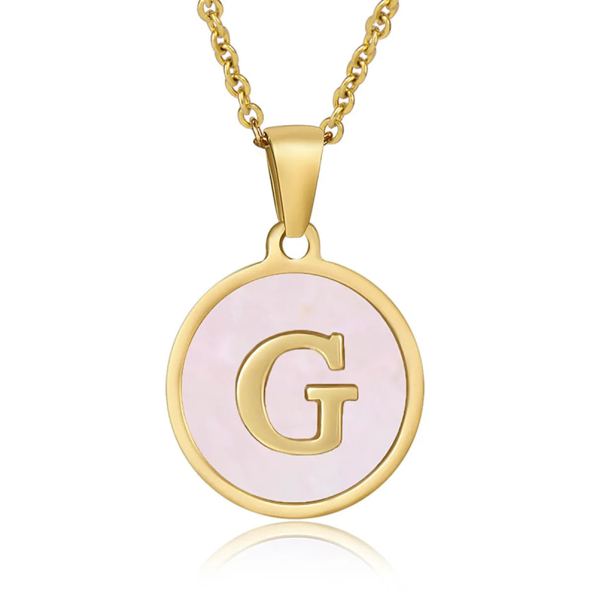 A-Z Letter Charms Round Enamel Alphabet Initial Necklace