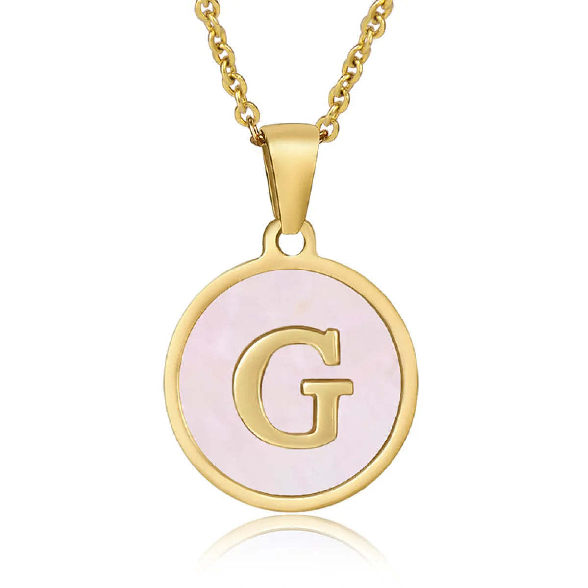 A-Z Letter Charms Round Enamel Alphabet Initial Necklace