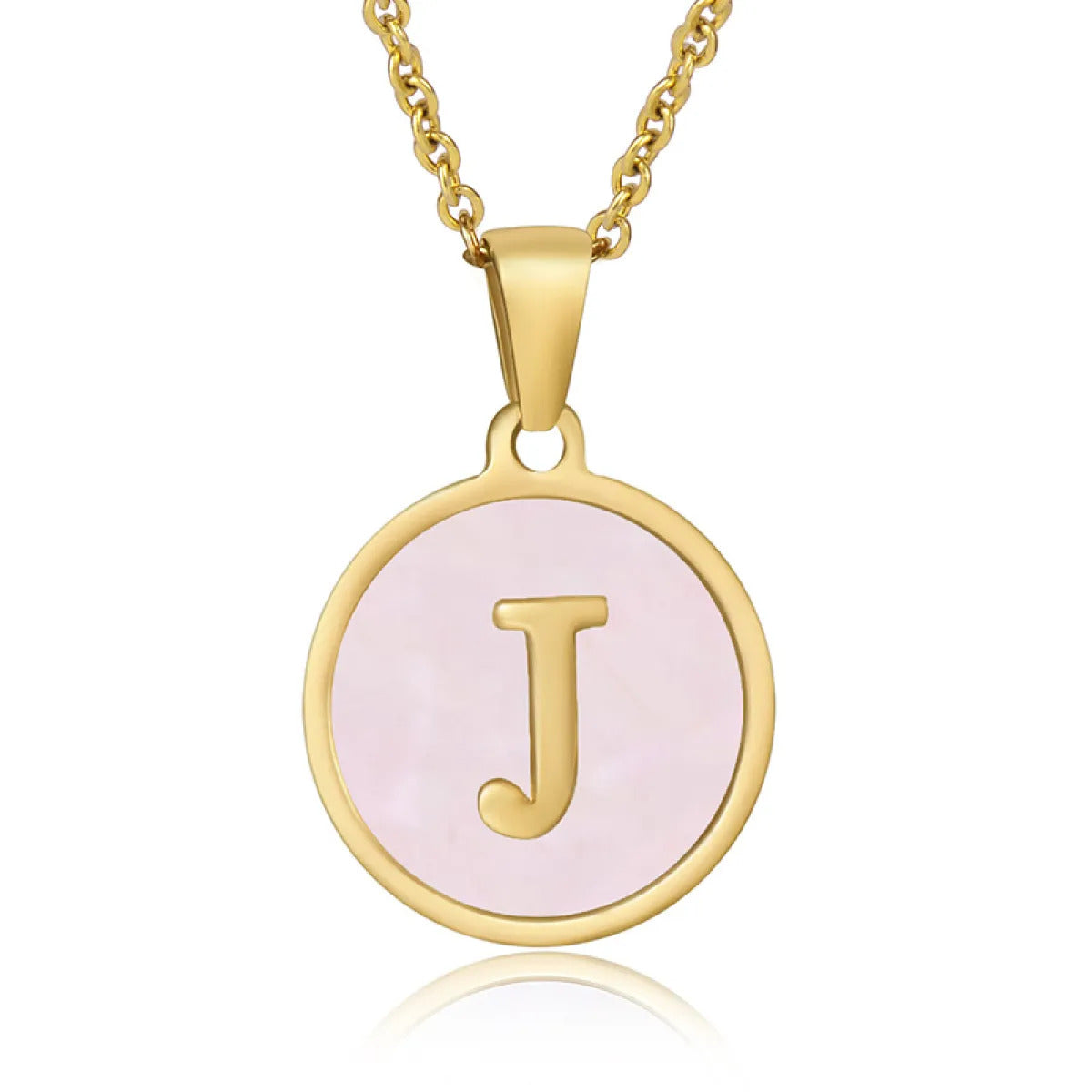 A-Z Letter Charms Round Enamel Alphabet Initial Necklace