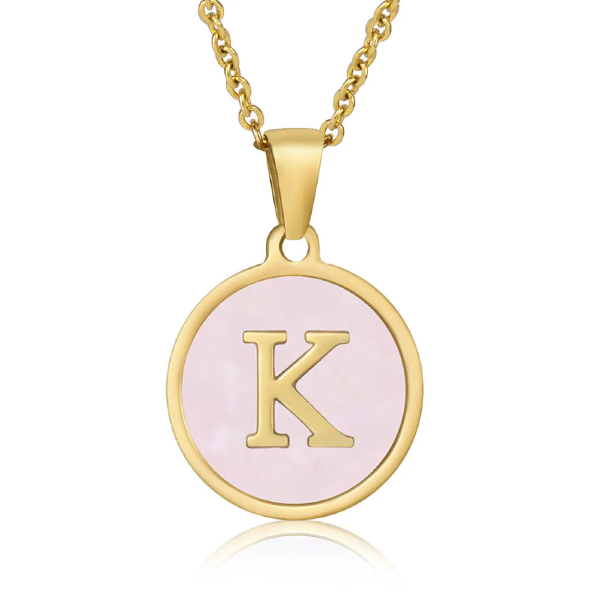 A-Z Letter Charms Round Enamel Alphabet Initial Necklace