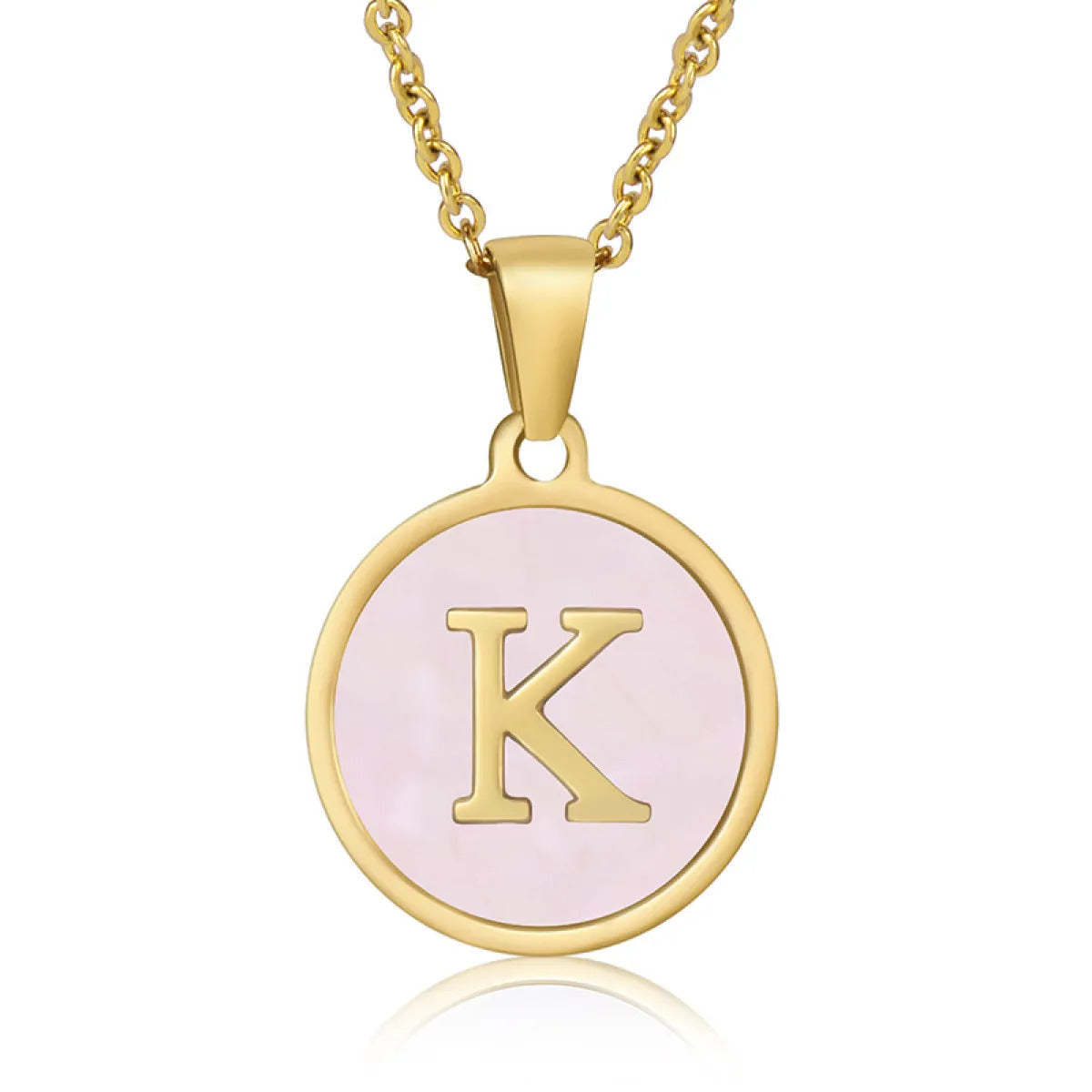A-Z Letter Charms Round Enamel Alphabet Initial Necklace
