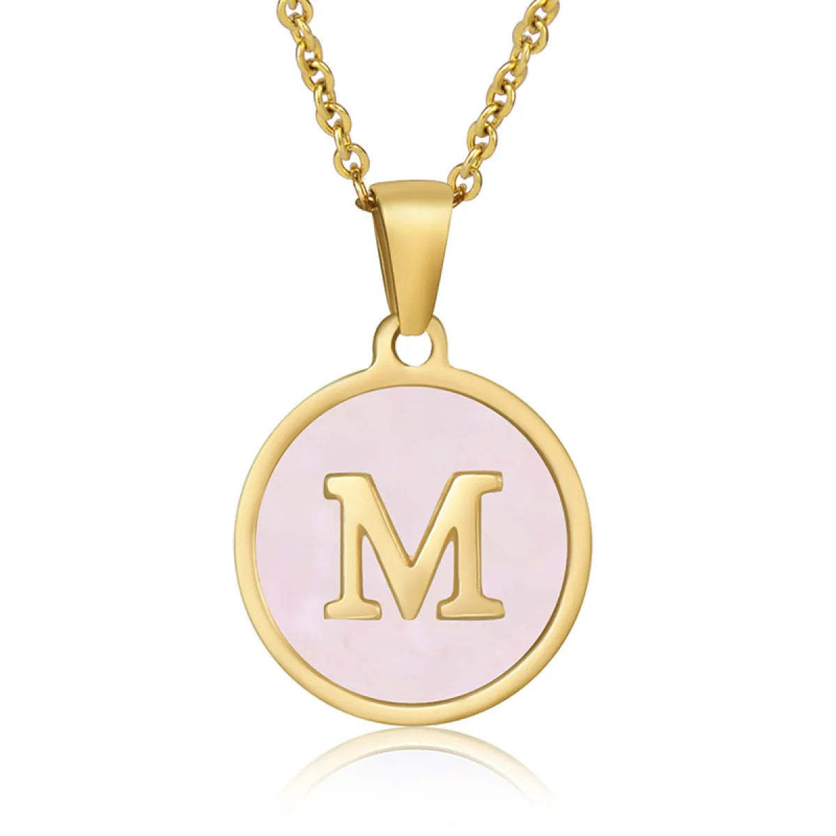 A-Z Letter Charms Round Enamel Alphabet Initial Necklace