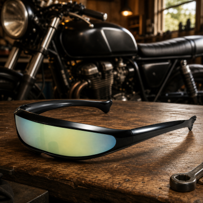 Low-Profile Wraparound Motorcycle Sunglasses