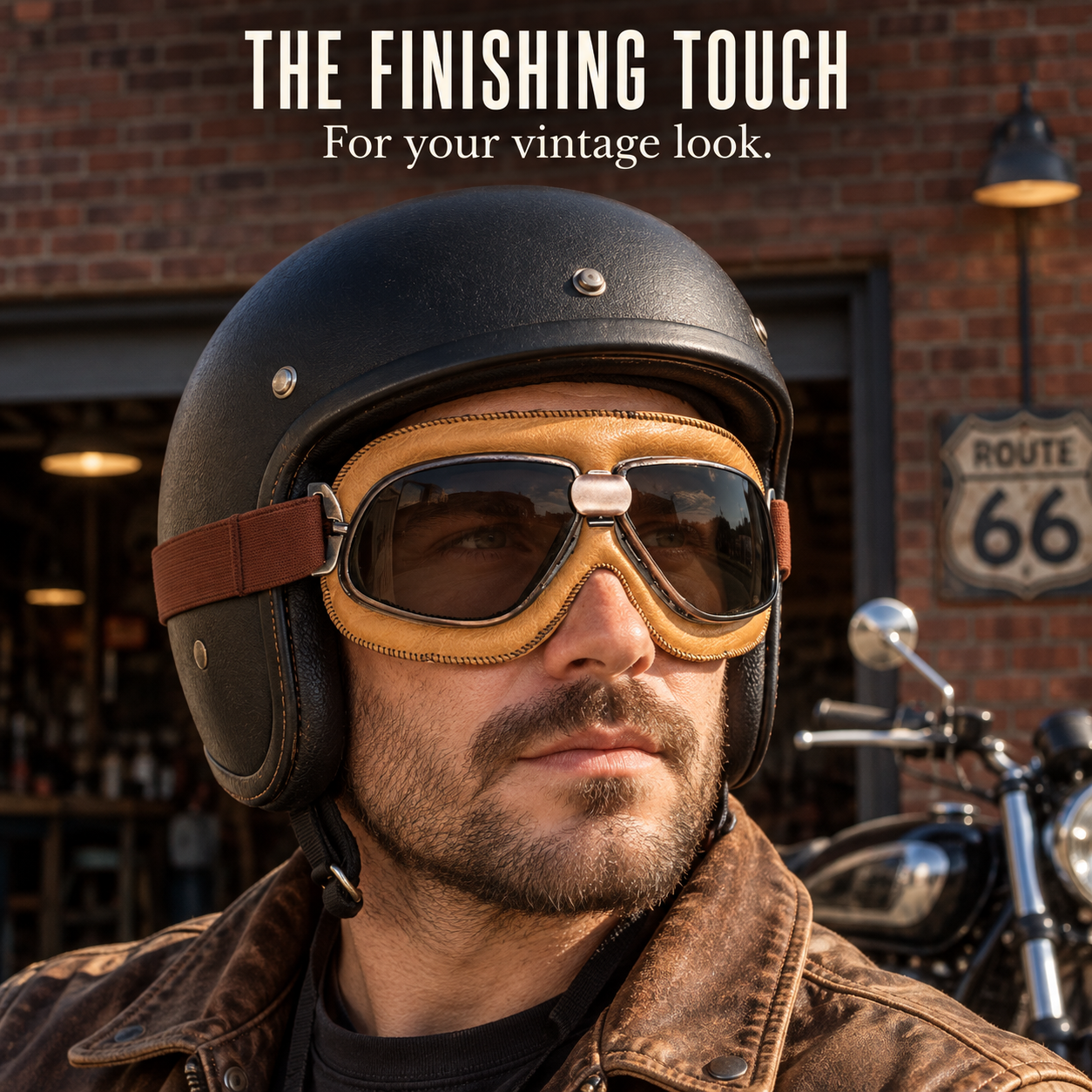 Windproof Vintage Aviator Goggles for Motorcycle Helmets – Padded Leather Riding Eyewear