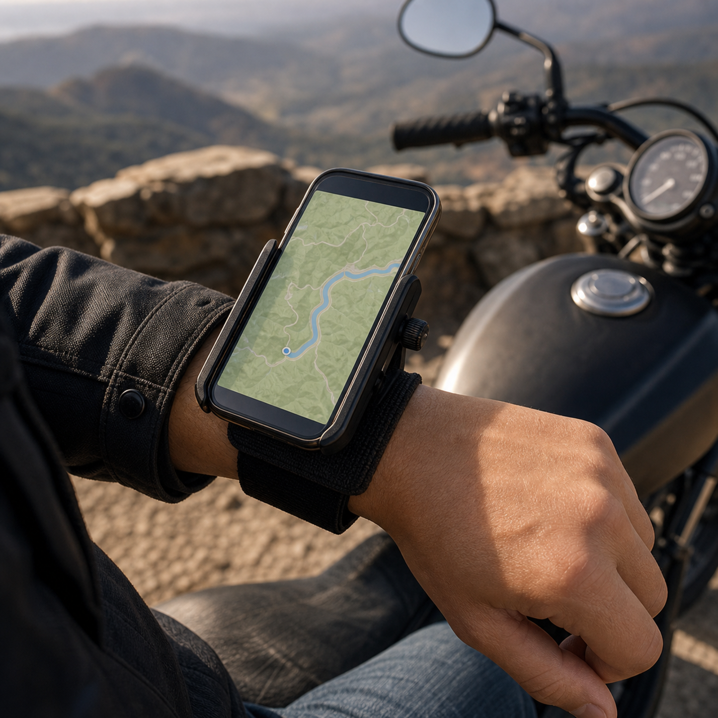 360-Degree Rotating Wrist & Arm Phone Holder with Locking Side Clamps