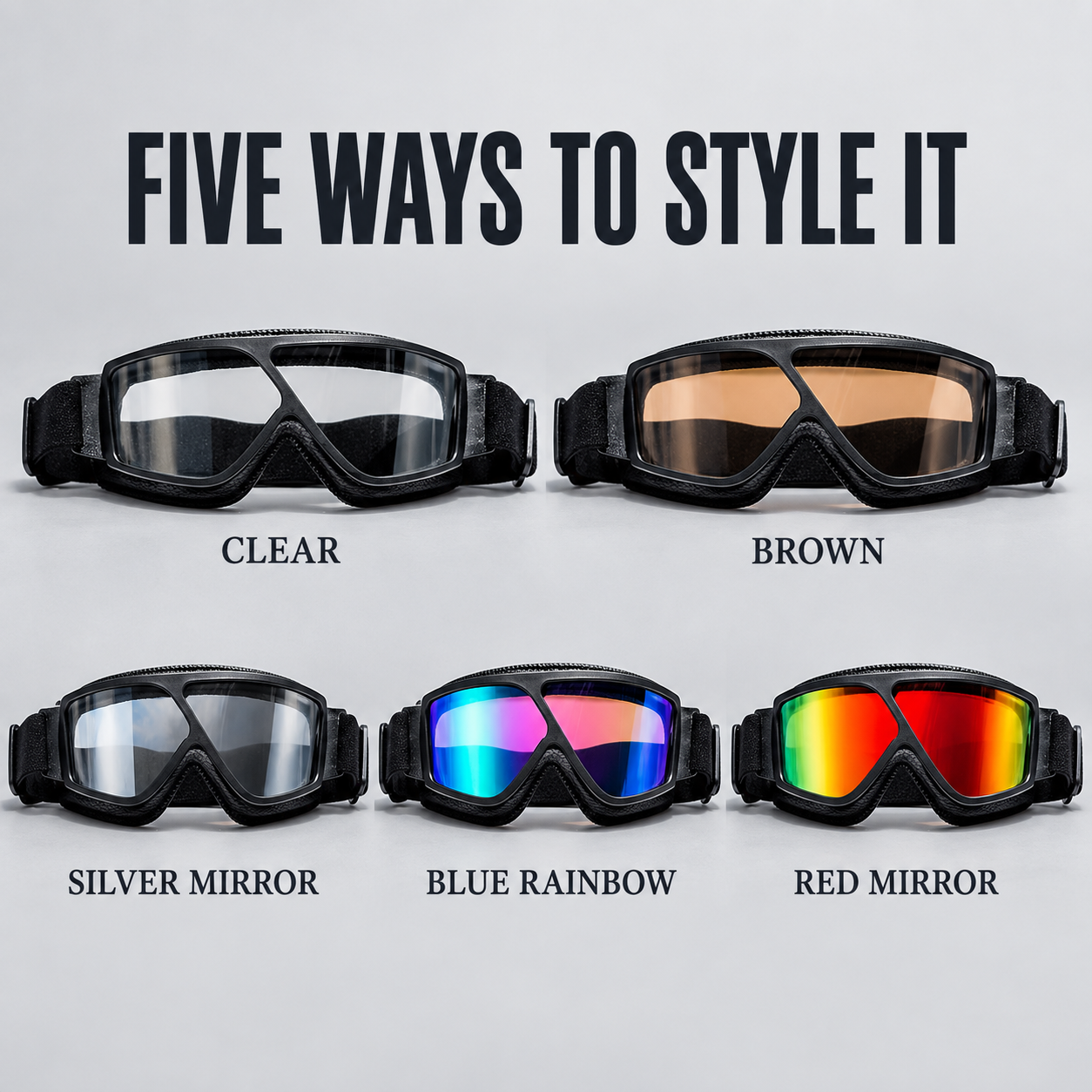 T16 Vintage Aviator Motorcycle Goggles – Windproof Padded Riding Eyewear