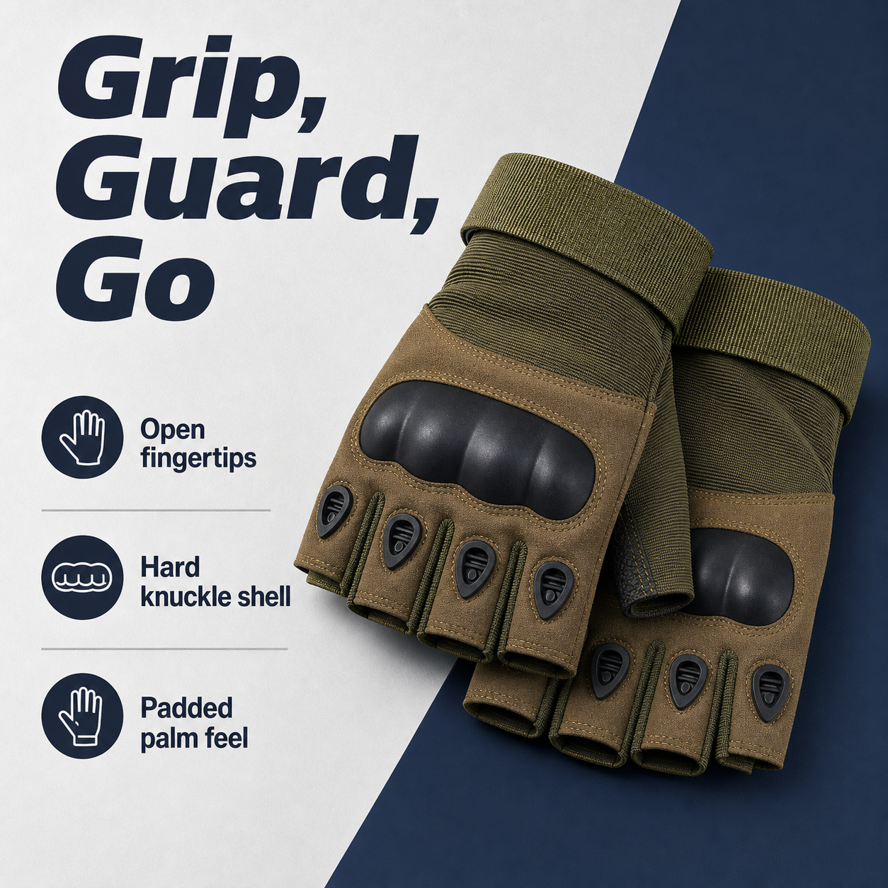 Motorcycle Riding Protective Tactical Half-Finger Gloves