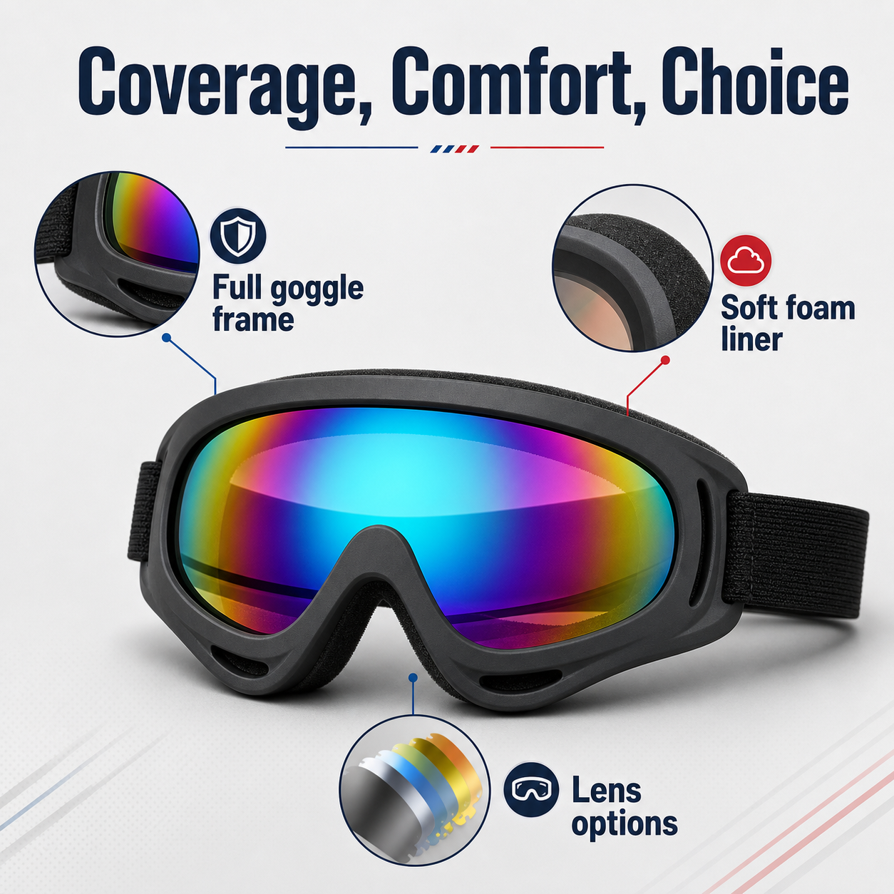 X400 Windproof and Dustproof Motorcycle & Sports Goggles