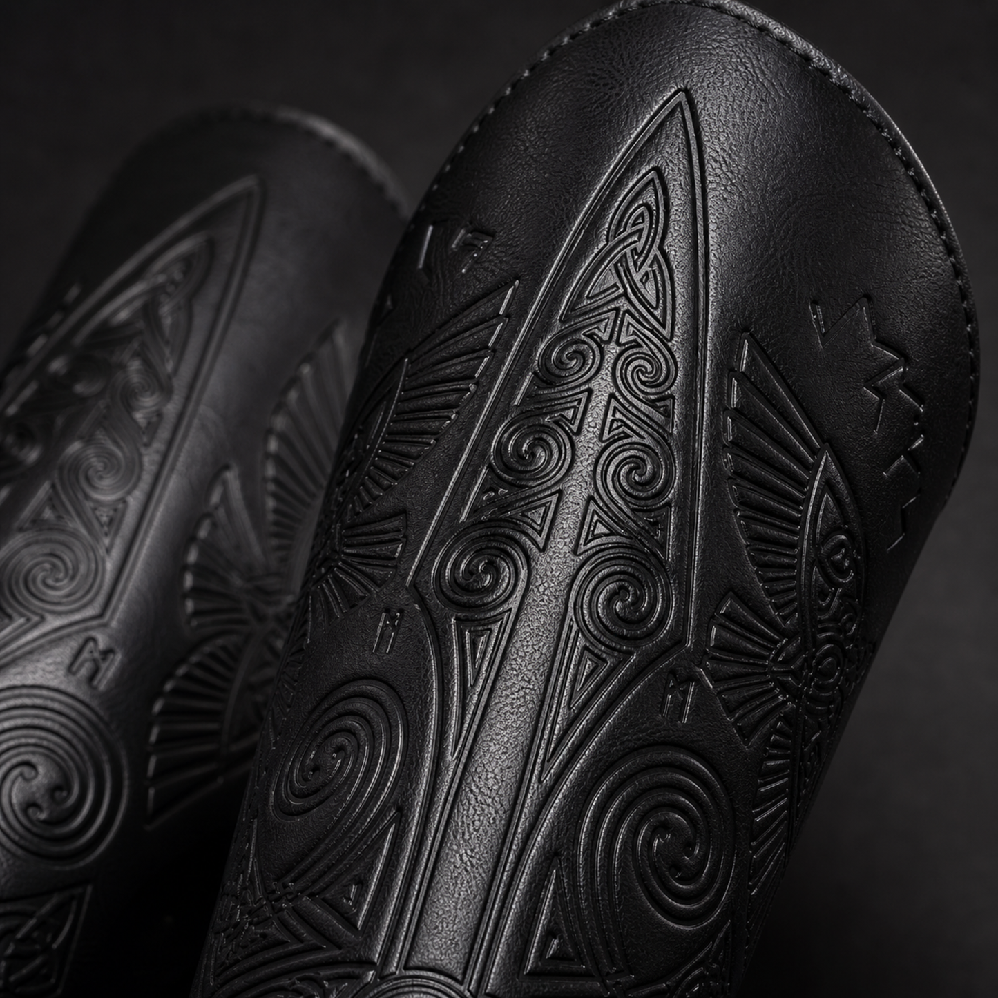 Viking Celtic Embossed Leather Bracers