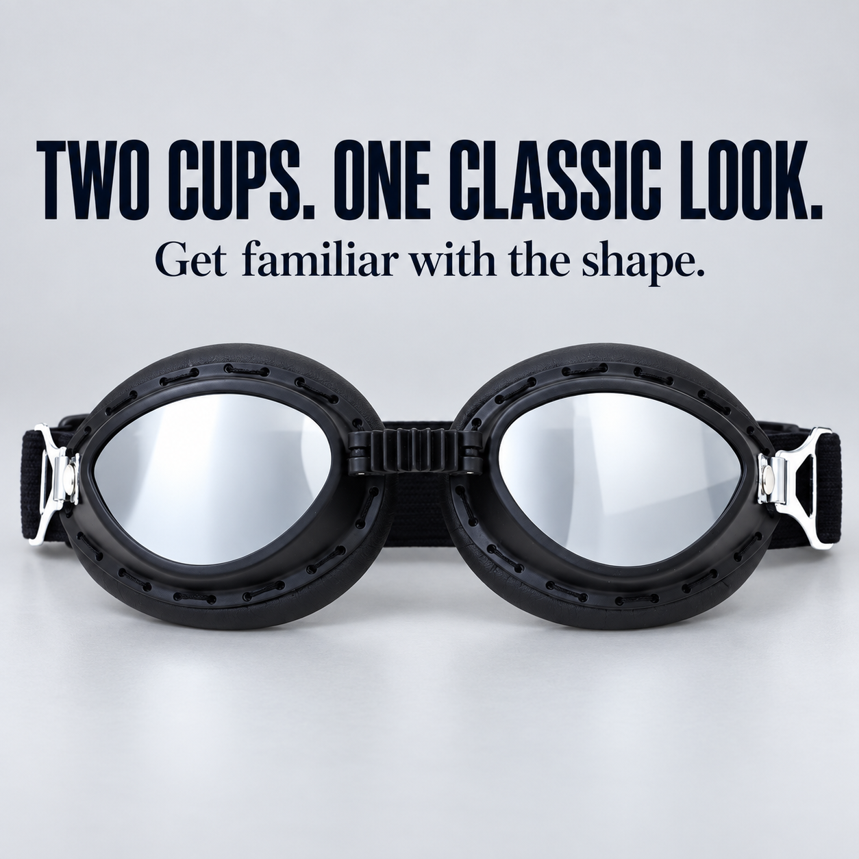 T07 Retro Motorcycle Goggles with Padded Eye Cups & Adjustable Strap