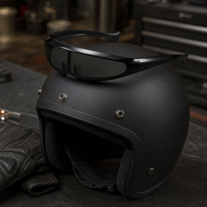 Low-Profile Wraparound Motorcycle Sunglasses