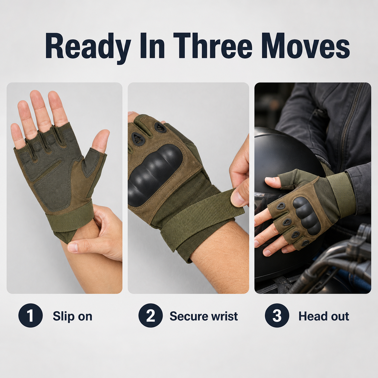 Motorcycle Riding Protective Tactical Half-Finger Gloves