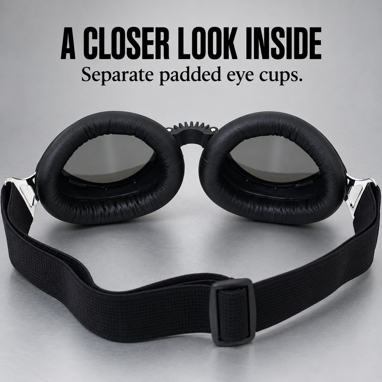T07 Retro Motorcycle Goggles with Padded Eye Cups & Adjustable Strap