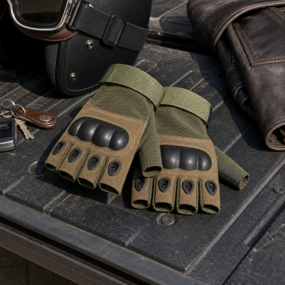 Motorcycle Riding Protective Tactical Half-Finger Gloves
