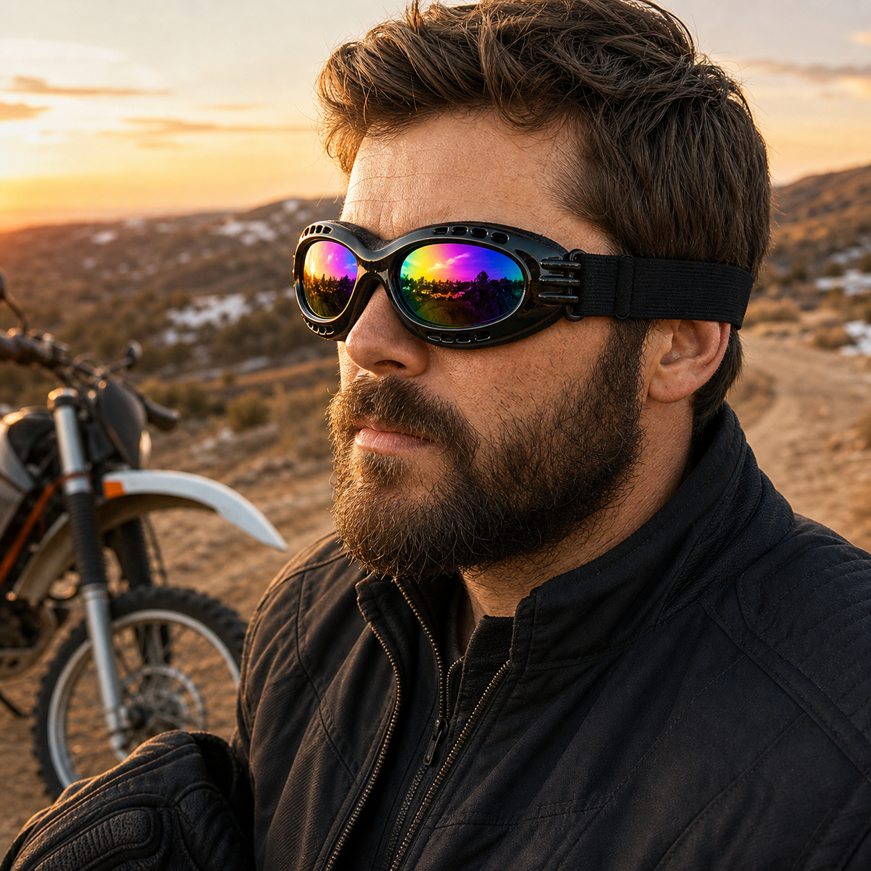 Motorcycle Goggles, Anti-UV Windproof Dustproof Dirt Bike ATV Ski Goggles