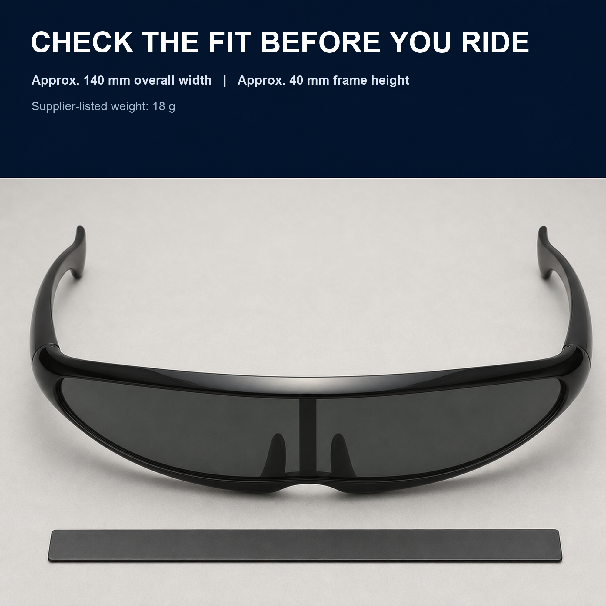 Low-Profile Wraparound Motorcycle Sunglasses
