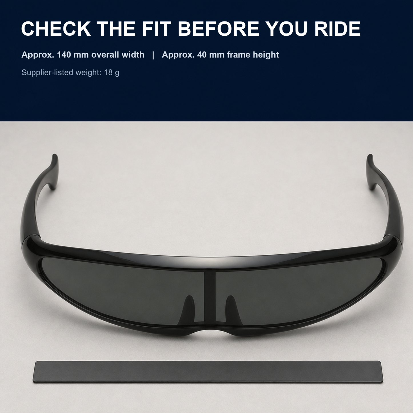 Low-Profile Wraparound Motorcycle Sunglasses