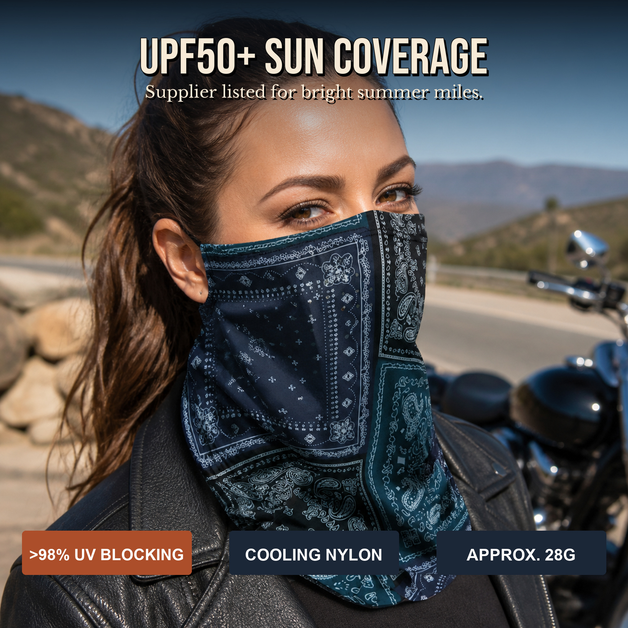 🔥2-Pack Cooling Paisley Face & Neck Cover