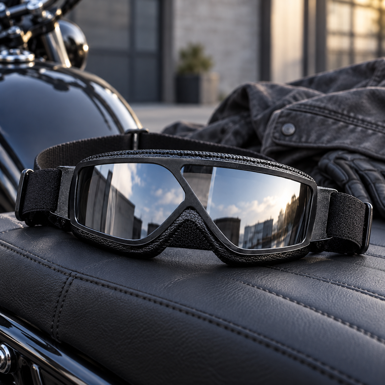 T16 Vintage Aviator Motorcycle Goggles – Windproof Padded Riding Eyewear