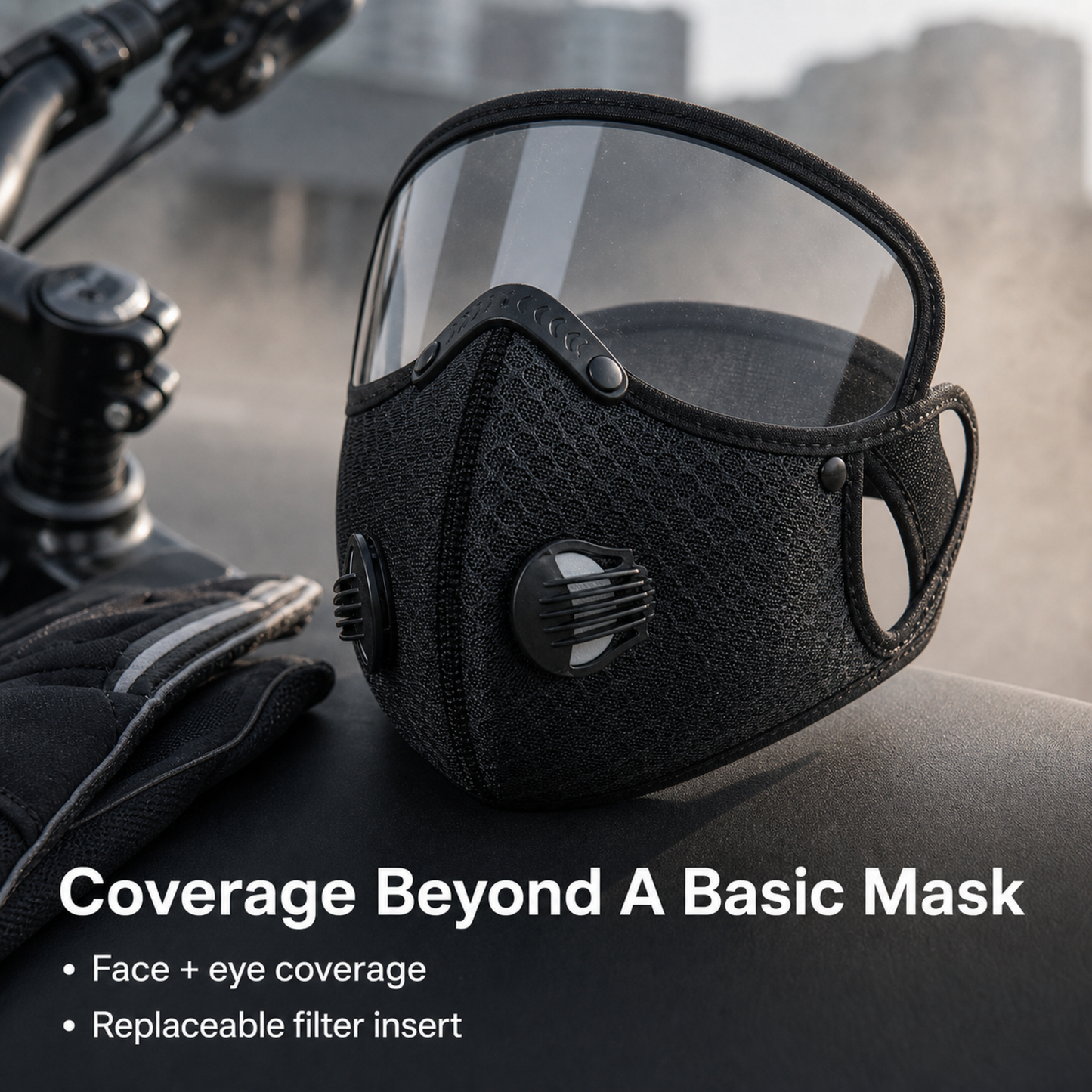 Protective Riding Face Mask With Removable Eye Shield