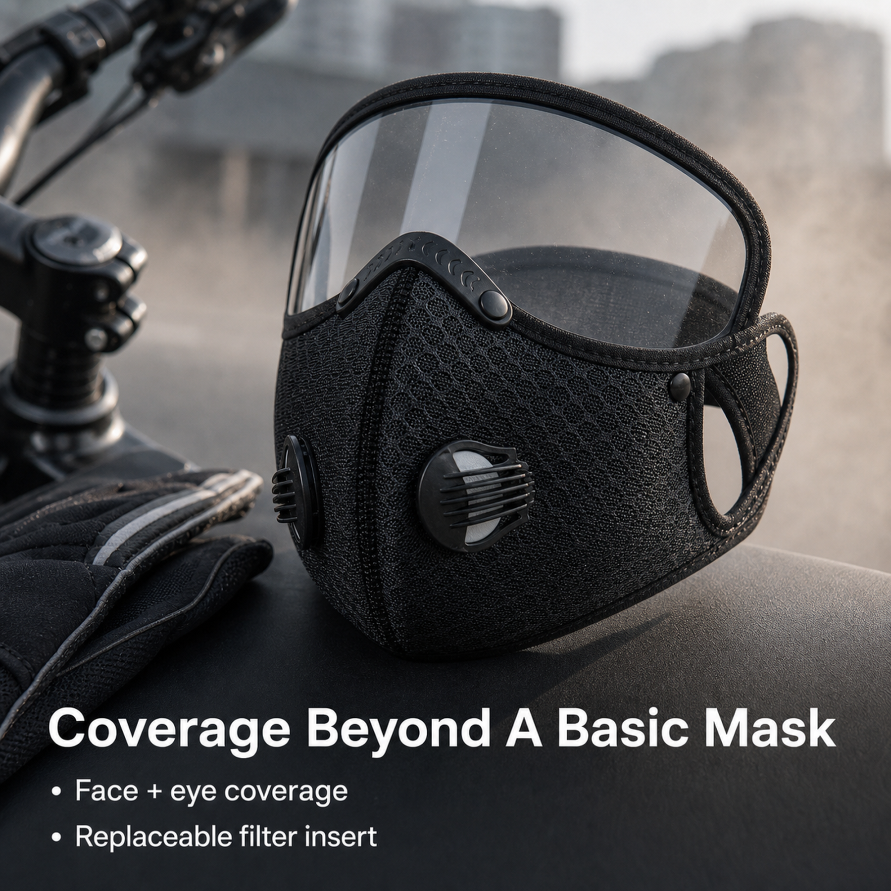Protective Riding Face Mask With Removable Eye Shield