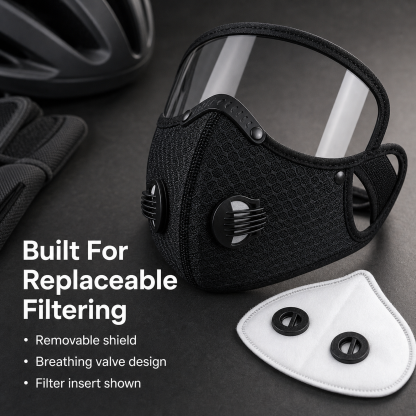 Protective Riding Face Mask With Removable Eye Shield