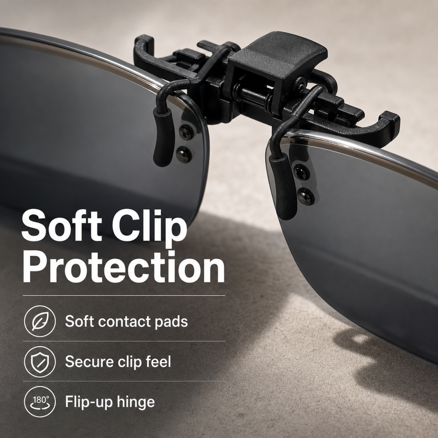 polarized clip-on sunglass lens