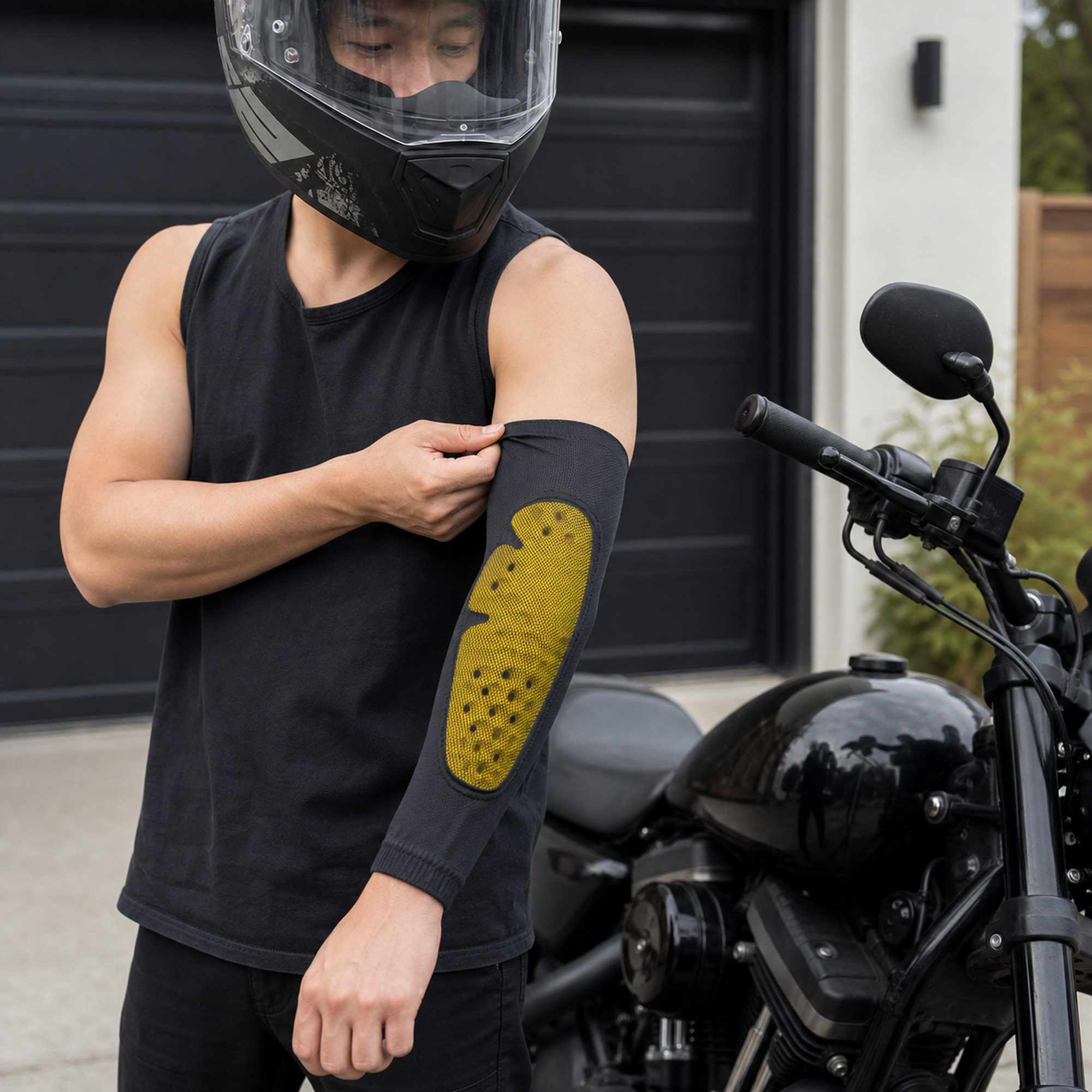 Summer Ice Silk Cooling Motorcycle Elbow Guards - Breathable Mesh Arm Protection Sleeves for Hot Weather