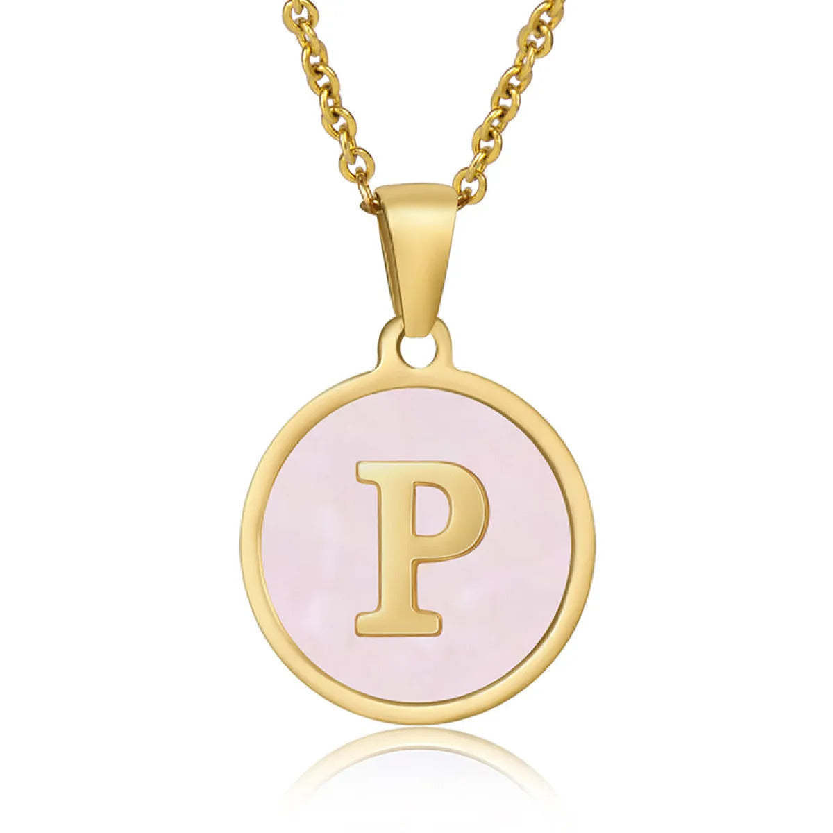 A-Z Letter Charms Round Enamel Alphabet Initial Necklace