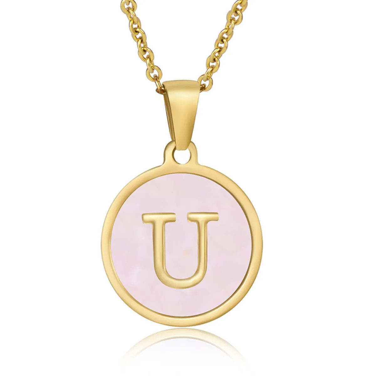 A-Z Letter Charms Round Enamel Alphabet Initial Necklace