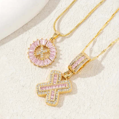 【Limit Edition Color-Pink】2 Pack - Initial Letter Pendant Necklaces