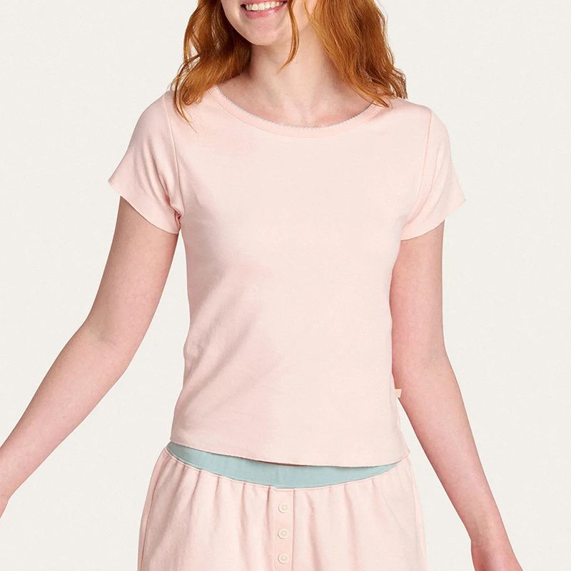 Pink pajama shorts set