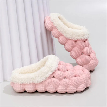 Women Slippers Home Bubble Slides Winter Warm Cotton Cloud Slippers Indoor Non-slip Spa Flip Flops Soft Pillow Massage Shoes