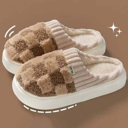 2024 Autumn And Winter Thick Sole Plush Slippers Women Home Warmth Anti-Slip Cotton Slippers Shoes For Women Zapatos