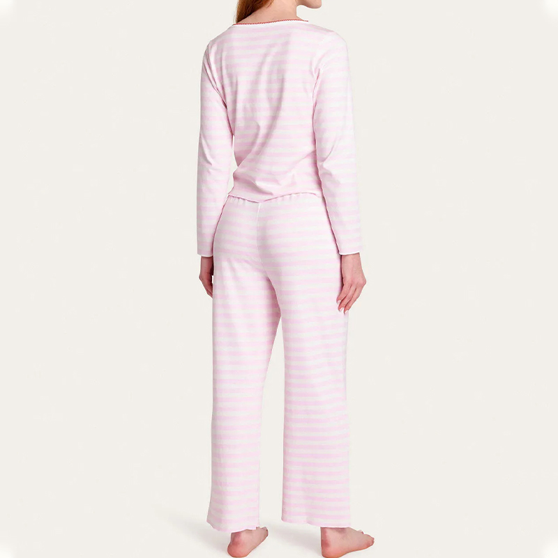 Pink Striped Pajama Set