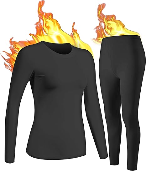The Nokhjgrth Face-Womens Thermal Underwear for Women Athletic Underwear Set