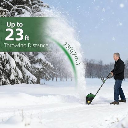 12'' Snow Blower (No Battery) Compatible with Dewalt 20V Max Battery, Cordless Snow Shovel with Knobs and Iron Tube, Adjustable Front Handle, 6" Depth, 23 FT Snow Throwing Distance