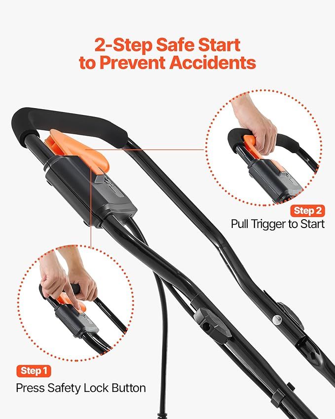 VEVOR Electric Snow Shovel, 12A 17 inch Corded Snow Shovel, 60° Adjustable Chute, 20 ft Throwing Distance, Snowthrower with Dual Safety Switch, Winter Ice Removal Tool for Driveway Sidewalk Patio