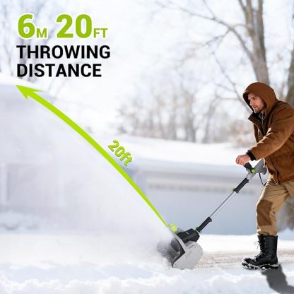 1500w High-Power Snow Blower, 3500rpm Speed, 20-Foot Snow Throwing Distance with Adjustable Chute and 12A Brushed Motor, Suitable for Yards, Driveways, Sidewalk