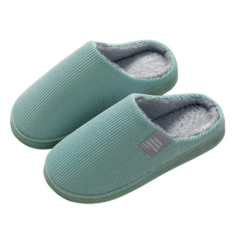 Winter Men'S Shoes Household Cotton Slippers Men Indoor Warm Plush Footwear Non-Slip Platform Slippers Couple Women Home Shoes