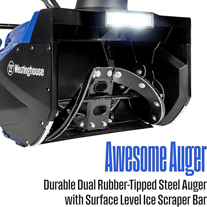 Westinghouse WSnow18D Corded Snow Blower 18-inches Wide, Dual LED Lights, Electric Snow Blower with 25ft Throwing Distance, Plows 720lbs/min, Adjustable Chute